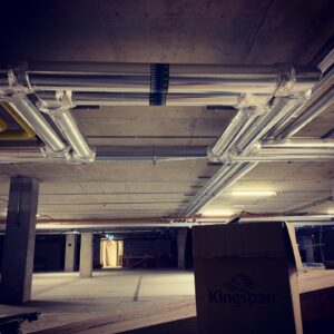 underground carpark pipework insulated by Lagforce in Dublin