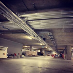 underground carpark pipework insulated by Lagforce in Dublin