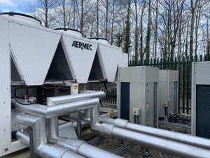external pipework for a chiller fully insulated and cladding supplied by Lagforce