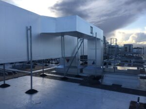 Rooftop HVAC ductwork and plant during installation