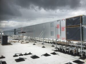 Rooftop HVAC ductwork and plant during installation