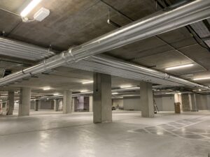 underground carpark pipework insulated by Lagforce in Dublin