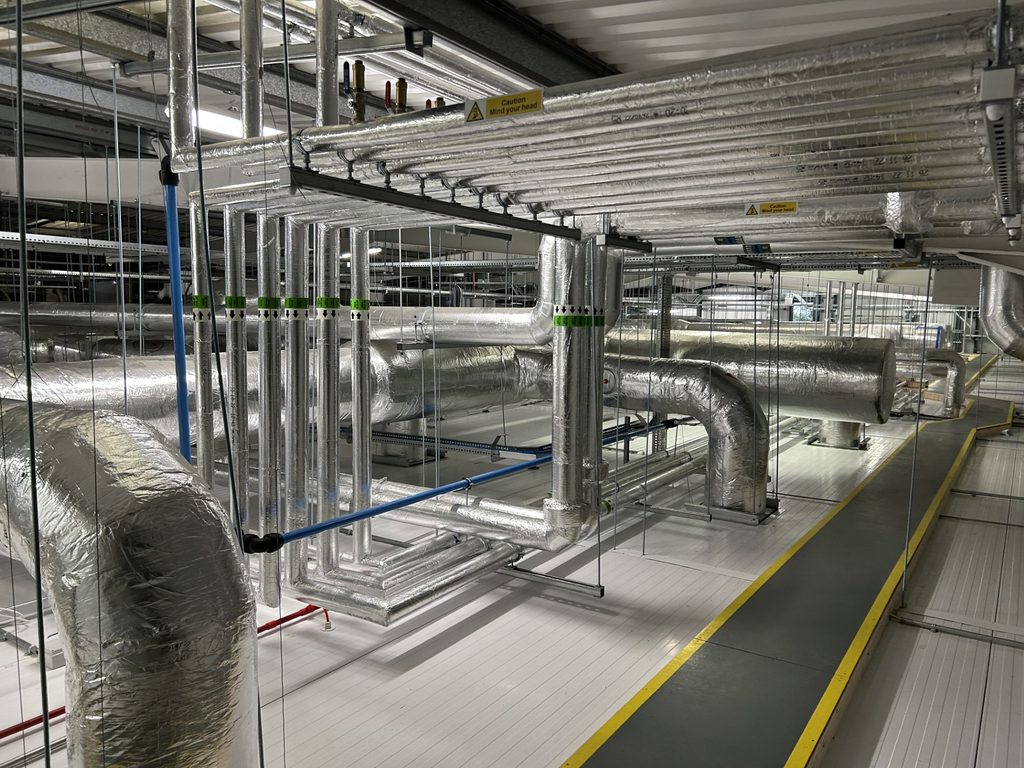 Foil-faced insulated ventilation ductwork and water services pipework in Naas, County Kildare